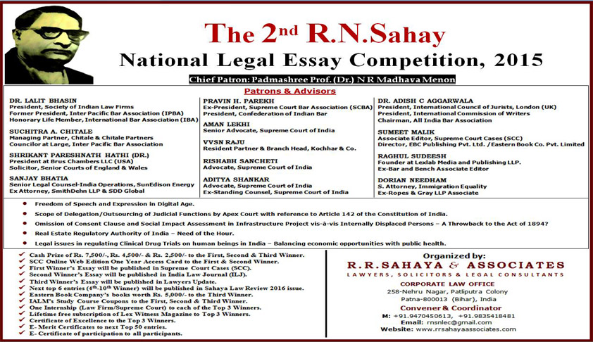2nd R. N Sahay National Legal Essay Competition 2nd R. N Sahay National Legal Essay Competition