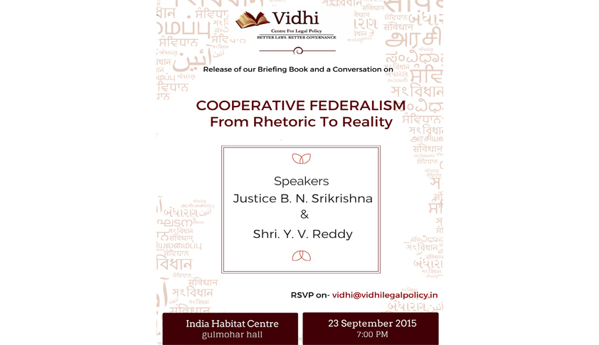 Conversation on Cooperative Federalism: From Rhetoric to Reality Conversation on Cooperative Federalism: From Rhetoric to Reality