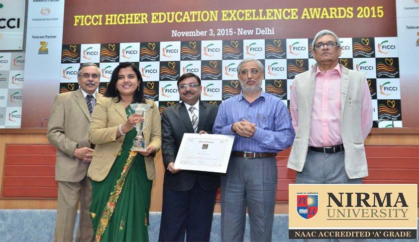 Nirma University awarded Excellence in Technology for Education Delivery in FICCI Education Awards 2015 Nirma University awarded Excellence in Technology for Education Delivery in FICCI Education Awards 2015