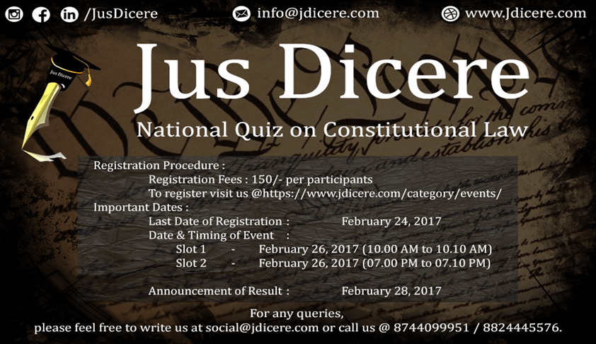 Jus Dicere’s National Quiz on Constitutional Law Jus Dicere’s National Quiz on Constitutional Law
