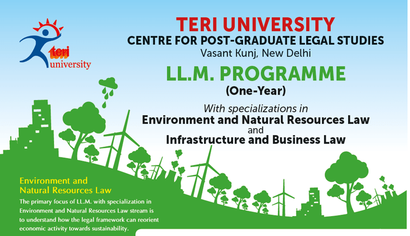 Admission open for TERI University’s One Year LLM Programme Admission open for TERI University’s One Year LLM Programme