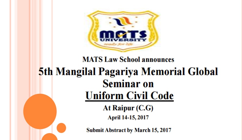 Call for Papers: 5th Mangilal Pagariya Memorial Global Seminar on Uniform Civil Code Call for Papers: 5th Mangilal Pagariya Memorial Global Seminar on Uniform Civil Code