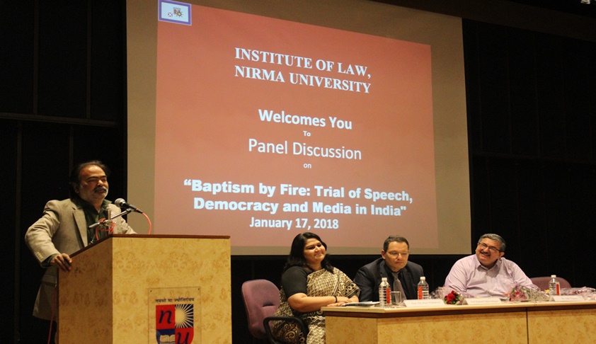Panel Discussion On ‘Baptism By Fire: Trial Of Speech, Democracy And Media In India’ Successfully Held At Nirma University Panel Discussion On ‘Baptism By Fire: Trial Of Speech, Democracy And Media In India’ Successfully Held At Nirma University