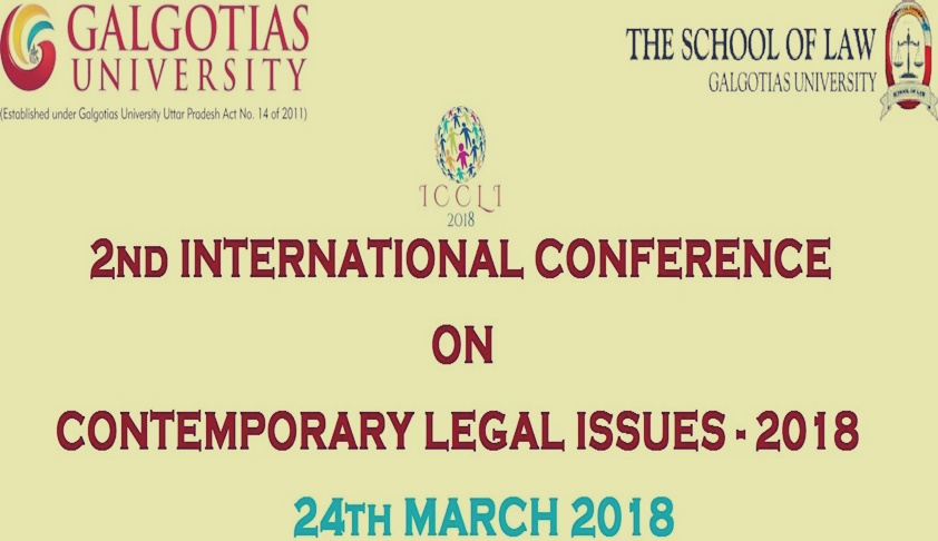 2nd International Conference On Contemporary Legal Issues At Galgotias University 2nd International Conference On Contemporary Legal Issues At Galgotias University