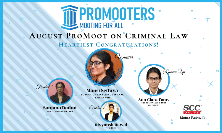 Winners of the August 2020 Criminal Law ProMoot Winners of the August 2020 Criminal Law ProMoot