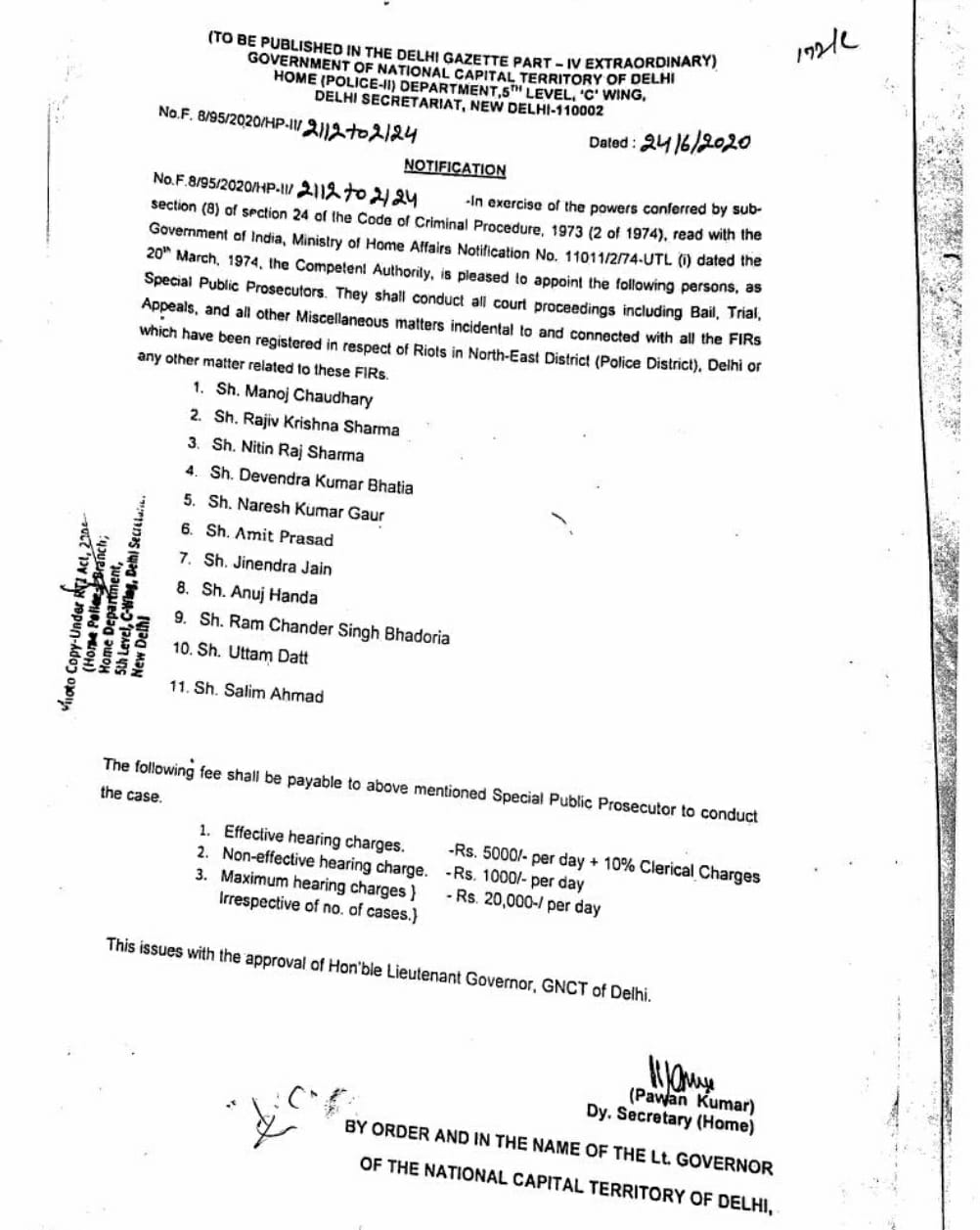 The notification challenged in the petition