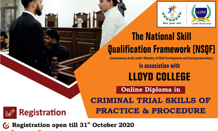 Llyod Law Colleges Online Diploma Course In Criminal Trial Skills Of Practice & Procedure (CTSPP) Llyod Law Colleges Online Diploma Course In Criminal Trial Skills Of Practice & Procedure (CTSPP)