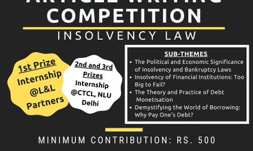 Article Writing Competition On Insolvency Law By IDIA, Delhi Chapter: Register By Feb 27 Article Writing Competition On Insolvency Law By IDIA, Delhi Chapter: Register By Feb 27