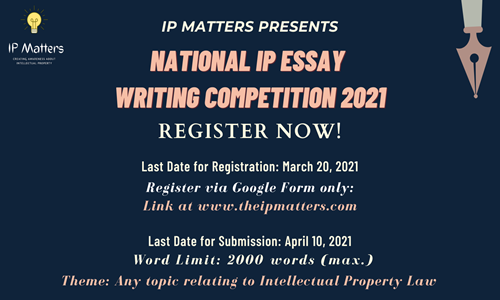 National IP Essay Writing Competition 2021 By IP Matters National IP Essay Writing Competition 2021 By IP Matters