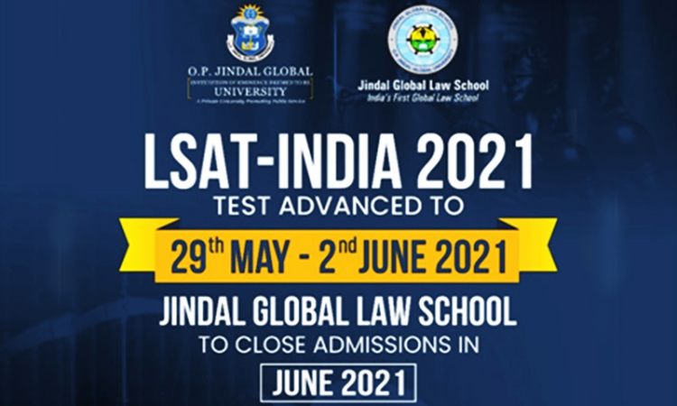 LSAT—India 2021 Online Entrance Test Advanced to 29 May LSAT—India 2021 Online Entrance Test Advanced to 29 May