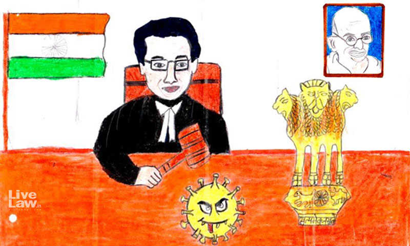 Drawing sent by a school girl to CJI Ramana.