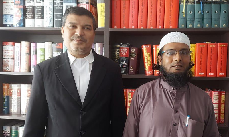 Discharged accused Mohammed Habeeb with his lawyer Mohammed Tahir Discharged accused Mohammed Habeeb with his lawyer Mohammed Tahir