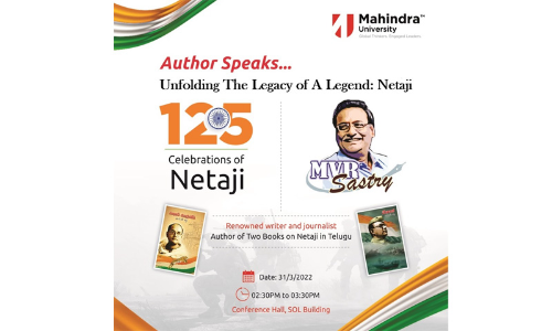 Mahindra University: Author Speaks On 125th Birth Celebrations Of Netaji Subhas Chandra Bose Mahindra University: Author Speaks On 125th Birth Celebrations Of Netaji Subhas Chandra Bose
