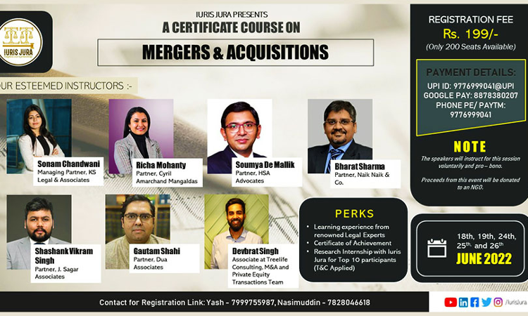Iuris Jura: Certificate Course On Mergers & Acquisitions Iuris Jura: Certificate Course On Mergers & Acquisitions