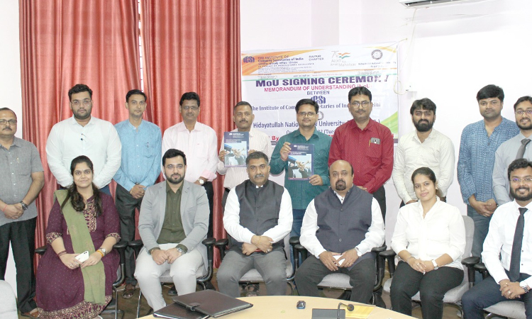 Hidayatullah National Law University Signs MOU With Institute Of Company Secretaries Of India Hidayatullah National Law University Signs MOU With Institute Of Company Secretaries Of India