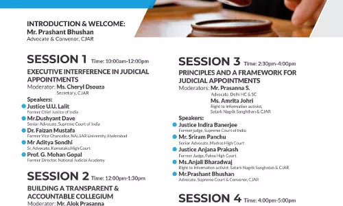 CJAR & LiveLaw Seminar On Judicial Appointments And Reforms- TOMORROW AT 10 AM CJAR & LiveLaw Seminar On Judicial Appointments And Reforms- TOMORROW AT 10 AM