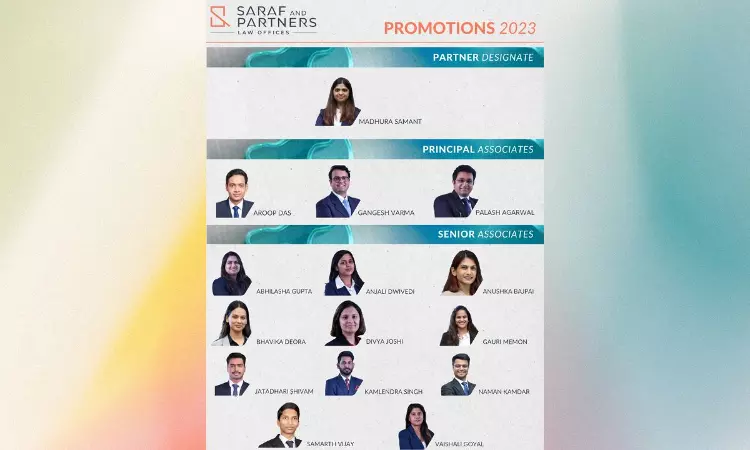 Saraf And Partners announces Annual Promotion For 2023 Saraf And Partners announces Annual Promotion For 2023