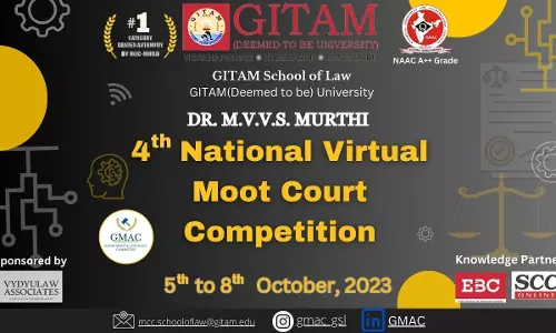 GITAM School of Law: Dr M. V. V. S. Murthi 4th National Virtual Moot Court Competition 2023 GITAM School of Law: Dr M. V. V. S. Murthi 4th National Virtual Moot Court Competition 2023