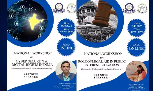 DNLU: Workshops On Role Of Legal Aid In PIL & Cyber Security And Digital Rights In India DNLU: Workshops On Role Of Legal Aid In PIL & Cyber Security And Digital Rights In India