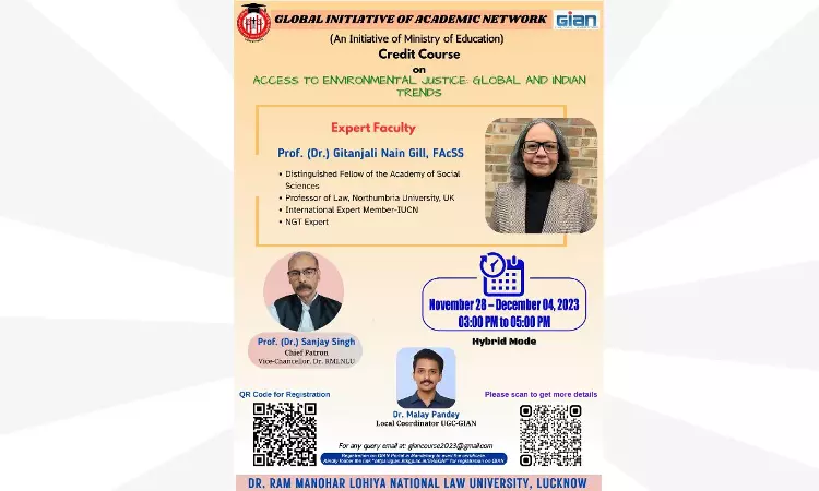 UGC-GIAN: Credit Course On Access To Environmental Justice: Global And Indian Trends UGC-GIAN: Credit Course On Access To Environmental Justice: Global And Indian Trends