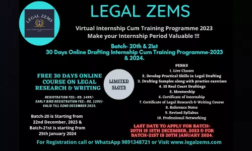 Legal Zems | Online Internship Cum Training Programme 2023 Legal Zems | Online Internship Cum Training Programme 2023