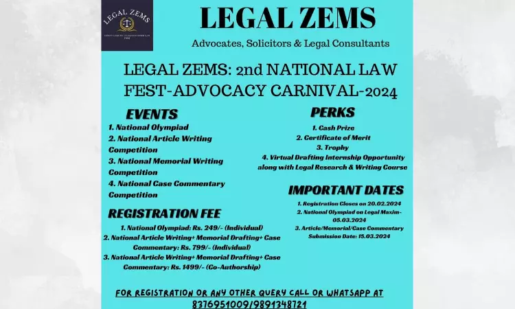Legal Zems: 2nd National Law Fest- Advocacy Carnival-2024 Legal Zems: 2nd National Law Fest- Advocacy Carnival-2024