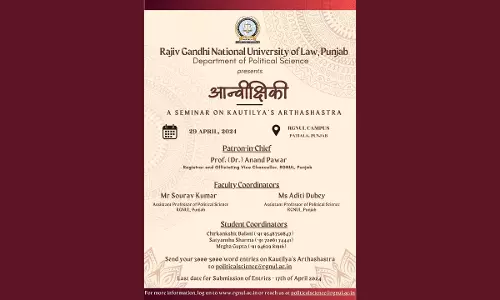Call For Entries: RGNUL Is Organizing Aanvikshiki - Seminar On Kautilyas Arthashastra Call For Entries: RGNUL Is Organizing Aanvikshiki - Seminar On Kautilyas Arthashastra