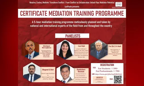 Lex Pacto:1st Virtual National Mediation Competition Cum Certified Training Program Lex Pacto:1st Virtual National Mediation Competition Cum Certified Training Program