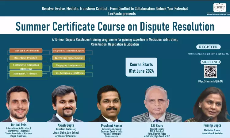 Lex Pacto: Summer Certificate Course On Dispute Resolution Lex Pacto: Summer Certificate Course On Dispute Resolution