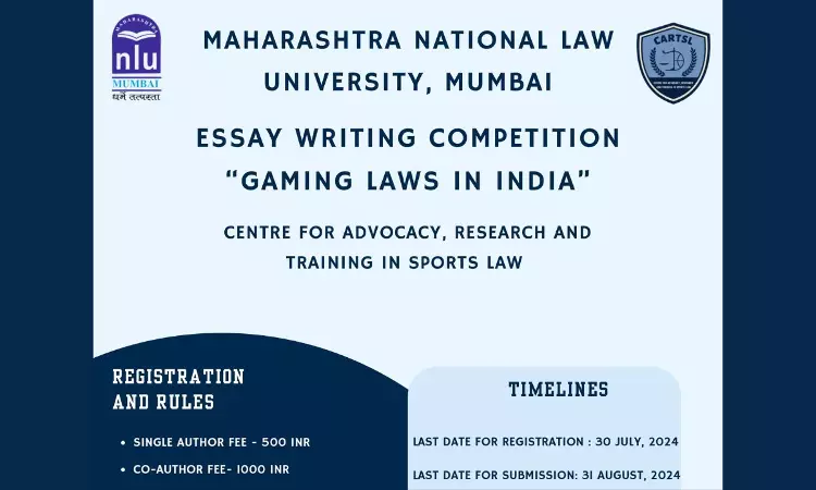 MNLU Mumbai: Essay Writing Competition On Gaming Laws In India MNLU Mumbai: Essay Writing Competition On Gaming Laws In India