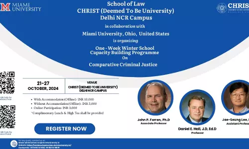 One-Week Winter School/Capacity Building Programme Organized By Christ (Deemed To Be University) One-Week Winter School/Capacity Building Programme Organized By Christ (Deemed To Be University)