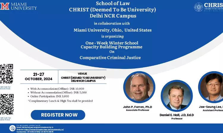 One-Week Winter School/Capacity Building Programme Organized By Christ (Deemed To Be University) One-Week Winter School/Capacity Building Programme Organized By Christ (Deemed To Be University)