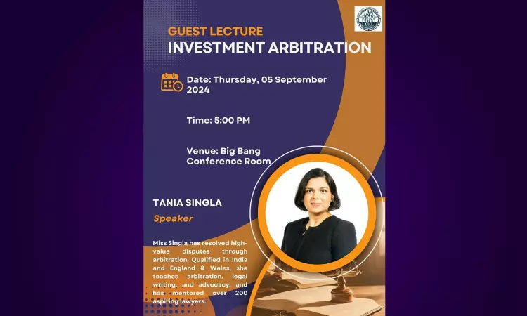 Jindal Society Of International Law: Guest Lecture On Investment Arbitration And Its Practical Aspects Jindal Society Of International Law: Guest Lecture On Investment Arbitration And Its Practical Aspects