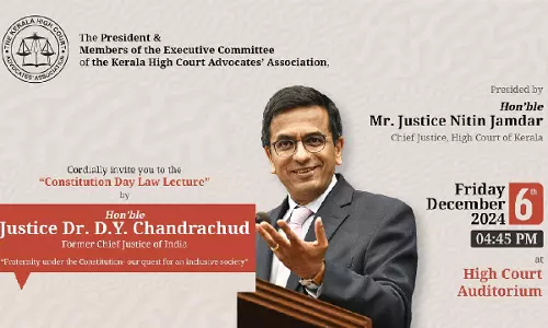 Former CJI D.Y. Chandrachud To Deliver Constitution Day Lecture At Kerala High Court Former CJI D.Y. Chandrachud To Deliver Constitution Day Lecture At Kerala High Court