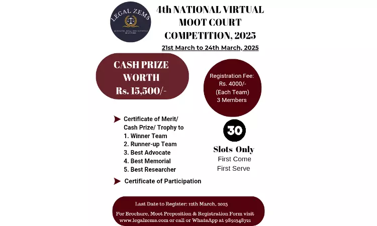 Legal Zems: 4th National Virtual Moot Court Competition 2025 Legal Zems: 4th National Virtual Moot Court Competition 2025