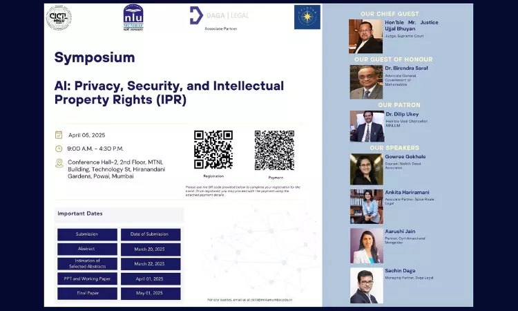 MNLU Mumbais Symposium on AI: Privacy, Security & IPR MNLU Mumbais Symposium on AI: Privacy, Security & IPR
