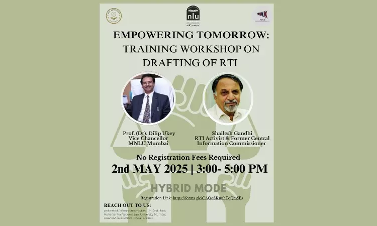 MNLU Mumbais Pro Bono Club Organizes RTI Drafting Workshop MNLU Mumbais Pro Bono Club Organizes RTI Drafting Workshop