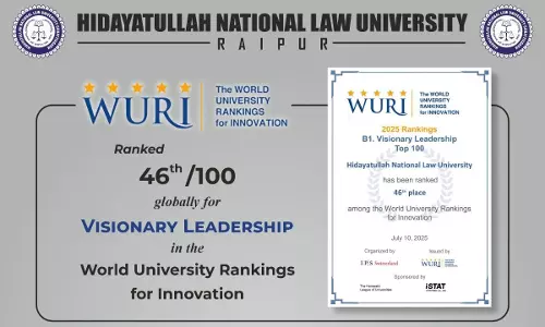 HNLU Secures 46th Global Rank For Visionary Leadership In 2025 WURI Rankings HNLU Secures 46th Global Rank For Visionary Leadership In 2025 WURI Rankings