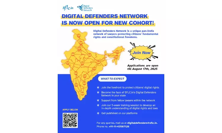 SFLC.in Strengthening Digital Rights: Launches 4th Cohort Of Digital Defenders Network SFLC.in Strengthening Digital Rights: Launches 4th Cohort Of Digital Defenders Network