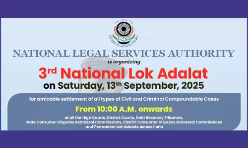 NALSA To Conduct 3rd National Lok Adalat Of 2025 On 13th September Across India NALSA To Conduct 3rd National Lok Adalat Of 2025 On 13th September Across India
