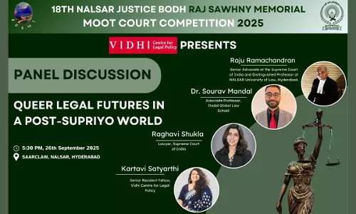 Vidhi Centre To Host Panel On Queer Legal Futures In A Post-Supriyo World At NALSAR Vidhi Centre To Host Panel On Queer Legal Futures In A Post-Supriyo World At NALSAR