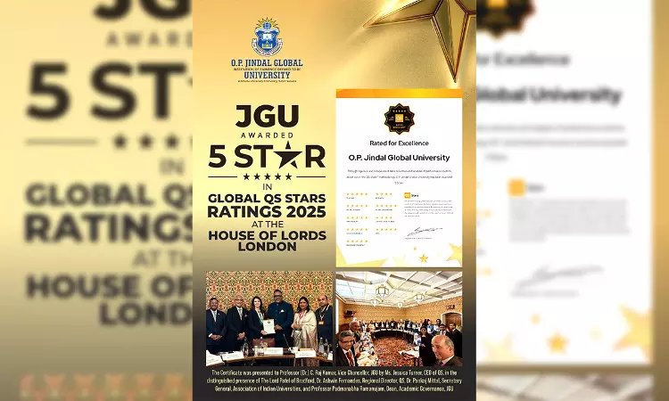 O.P. Jindal Global University Awarded 5-Star Rating In QS Stars 2025 At House Of Lords, London O.P. Jindal Global University Awarded 5-Star Rating In QS Stars 2025 At House Of Lords, London