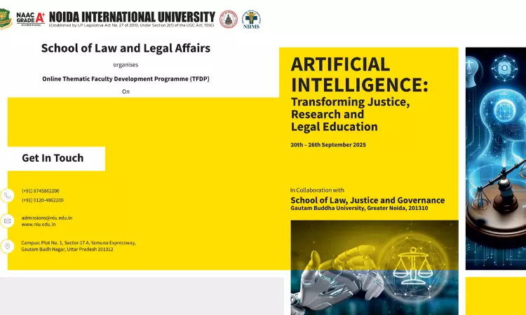FDP On Artificial Intelligence & Law By Noida International University, Greater Noida FDP On Artificial Intelligence & Law By Noida International University, Greater Noida
