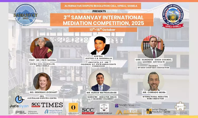 HPNLU Shimla Hosts 3rd Samanvay International Mediation Competition 2025 HPNLU Shimla Hosts 3rd Samanvay International Mediation Competition 2025