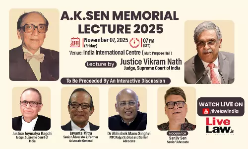 Justice Vikram Nath To Deliver 2025 AK Sen Memorial Lecture Justice Vikram Nath To Deliver 2025 AK Sen Memorial Lecture