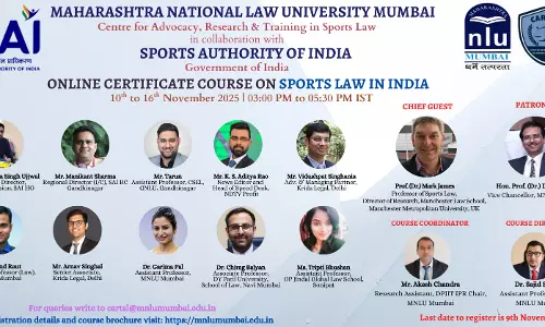 [Advertisement] Online Certificate Course On Sports Law In India | Organized By MNLU Mumbai In Collaboration With Sports Authority Of India