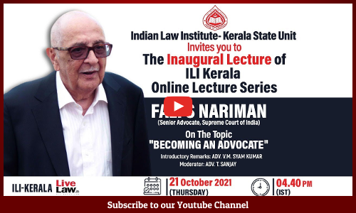 WATCH VIDEO- Senior Advocate Fali S Narimans Lecture On Becoming An Advocate WATCH VIDEO- Senior Advocate Fali S Narimans Lecture On Becoming An Advocate